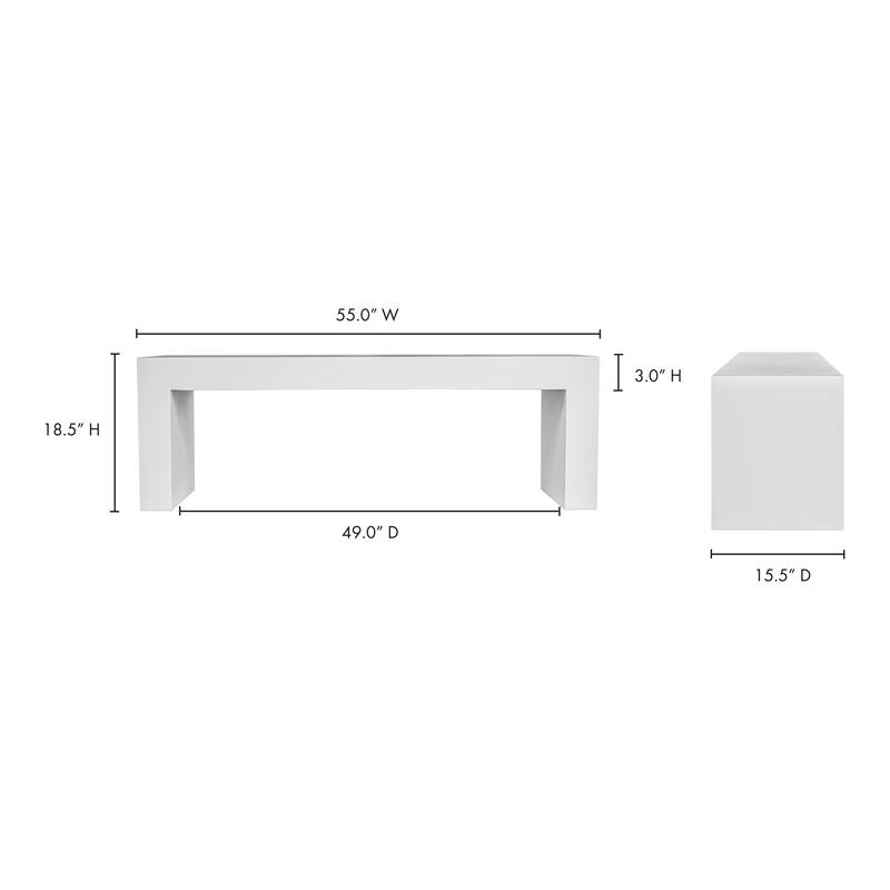 Aurelle Home Modern Outdoor Concrete Bench