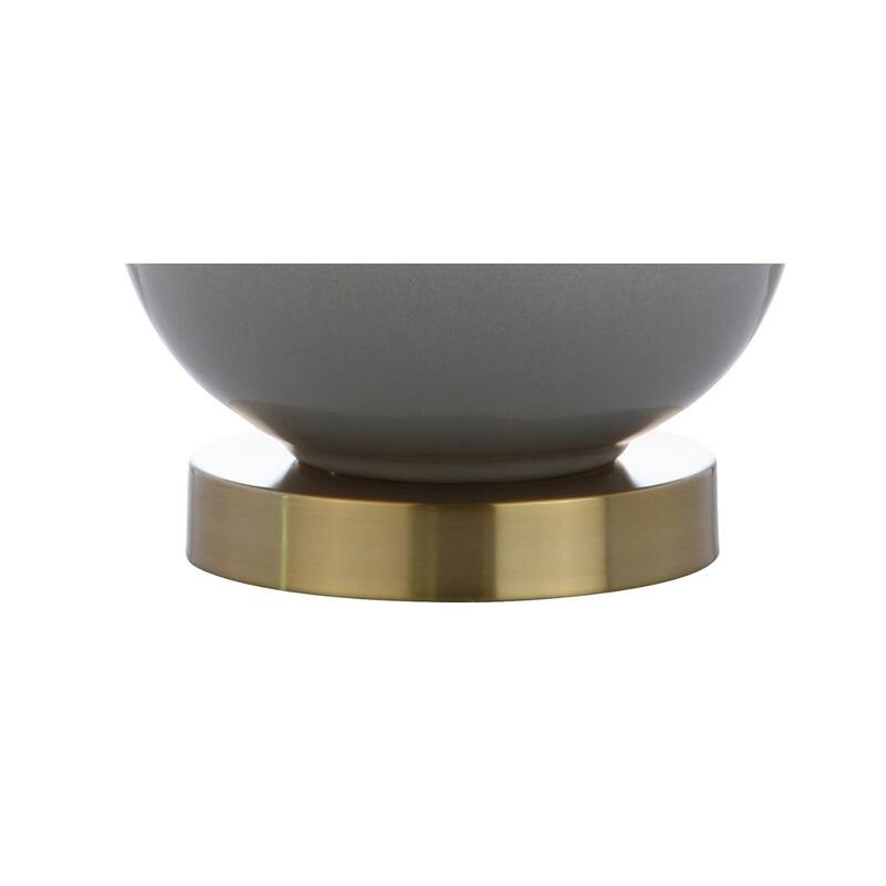 Bates 25" Ceramic/Brass LED Table Lamp, White/Navy by JONATHAN Y