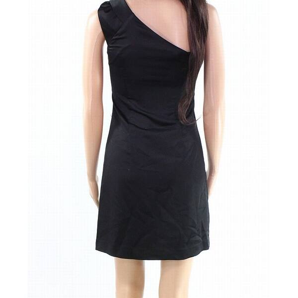 Shop Armani Exchange Womens Satin One Shoulder Sheath Dress