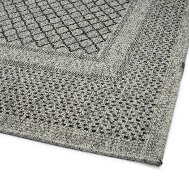 Modern Transitional Geometric Southwestern Textured High-Low Cut & Loop Rectangle Area Rug - 4x6