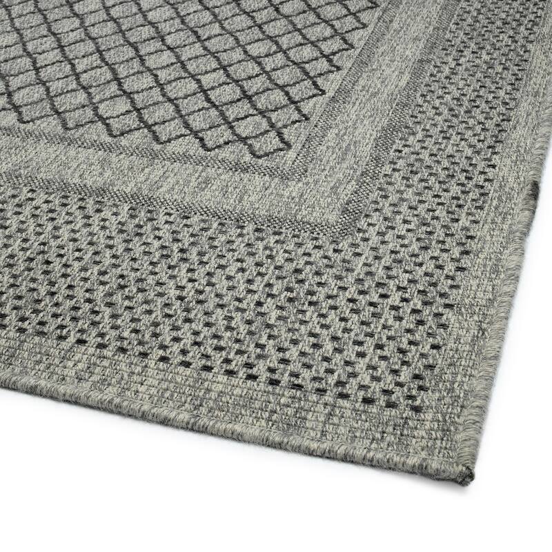 Modern Transitional Geometric Southwestern Textured High-Low Cut & Loop Rectangle Throw Rug - 2x 3