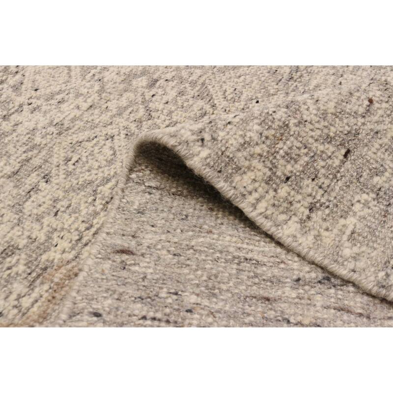 ECARPETGALLERY Hand-knotted Tangier Light Grey Wool Rug - 8'1 x 10'1