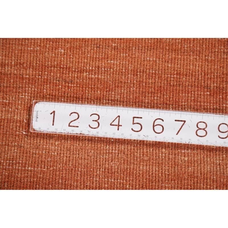 Orange Modern Gabbeh Oriental Area Rug Handmade Wool Carpet - 6'6" x 9'9"