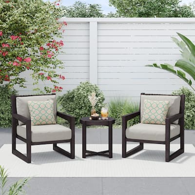 Corvus Augusta 3-piece Outdoor Chat Set with Sunbrella Pillows