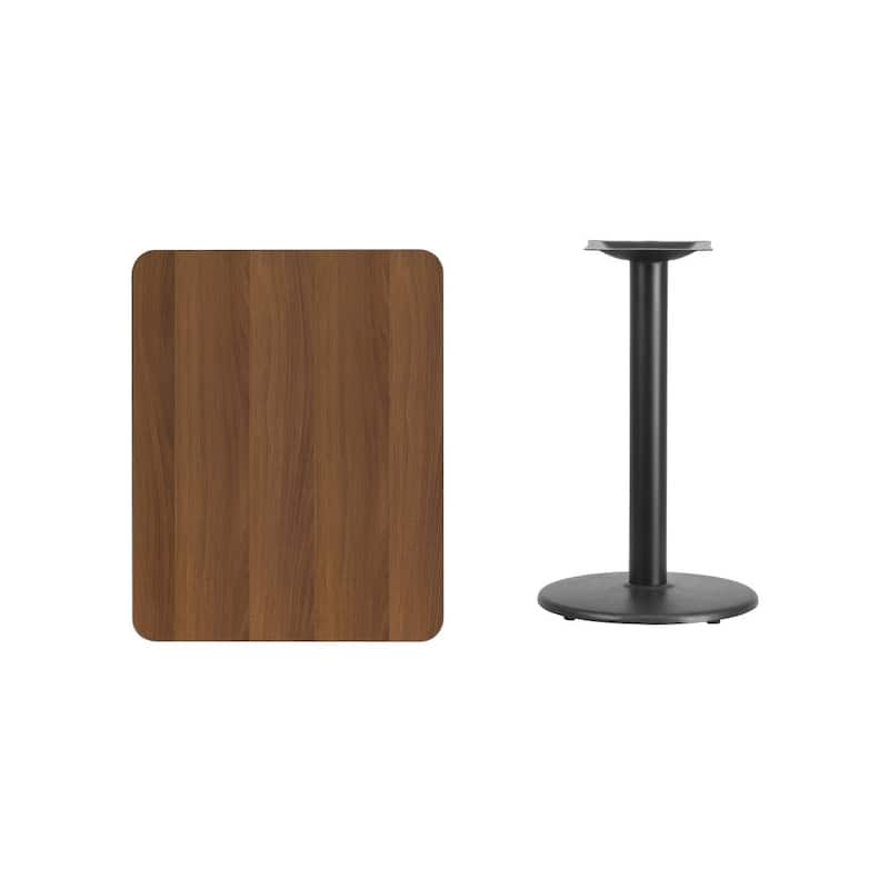 24'' x 30'' Rectangular Laminate Table Top with 18'' Round Table Height Base - 24"W x 30"D x 31.125"H