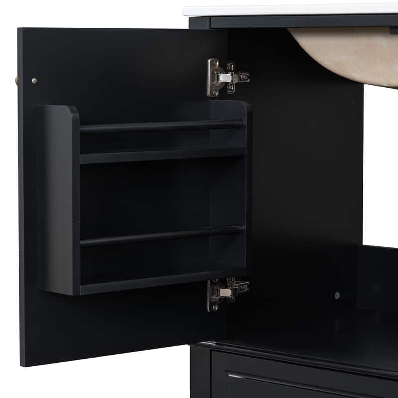 30-Inch Bathroom Vanity With Sink, One Door With Shelf And Three Drawers, Soft-Close Door. - 30"