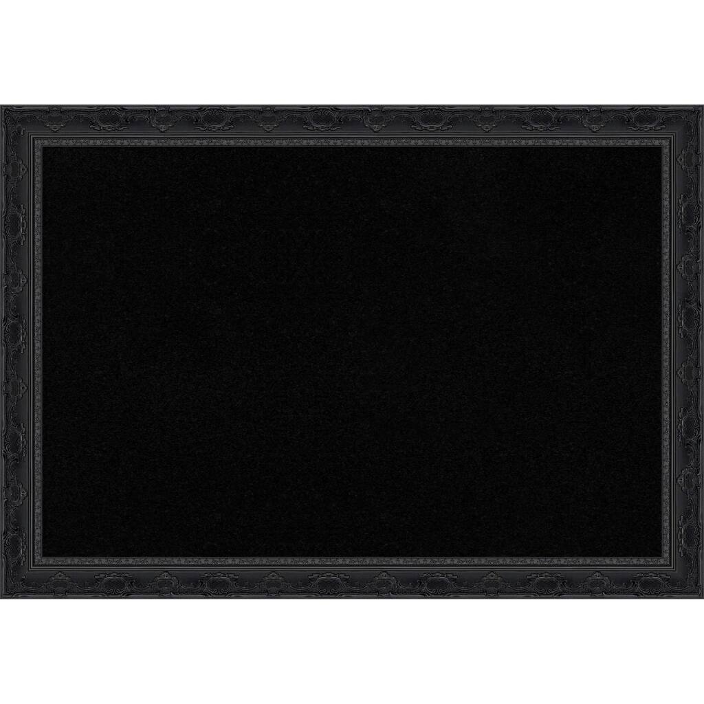 Filigree Gloss Black Framed Cork Board - Bulletin Board, Organization Board, Pin Board