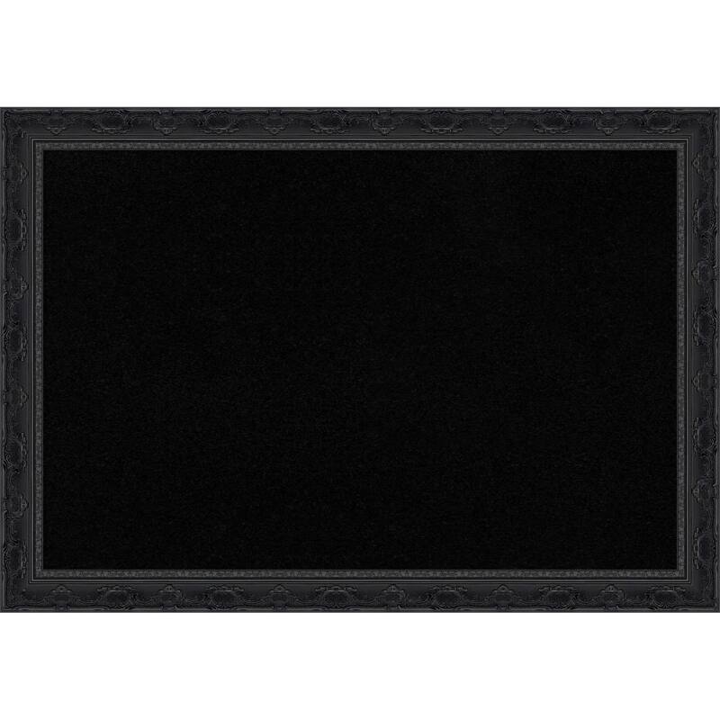 Filigree Gloss Black Framed Cork Board - Bulletin Board, Organization Board, Pin Board