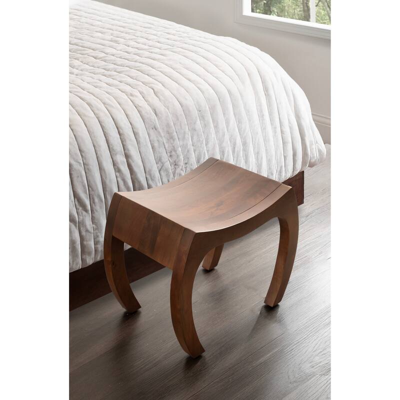 Kate and Laurel Loviisa Wood Ottoman and Vanity Stool