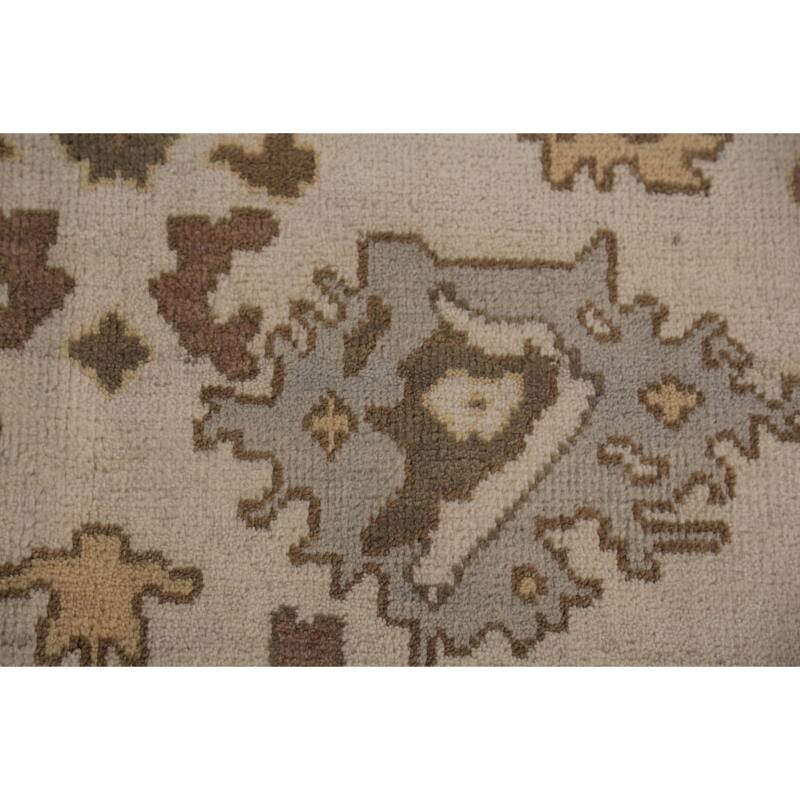 Earth Tone Oushak Indian Area Rug Hand-Knotted Wool Carpet - 8'0"x 10'2"