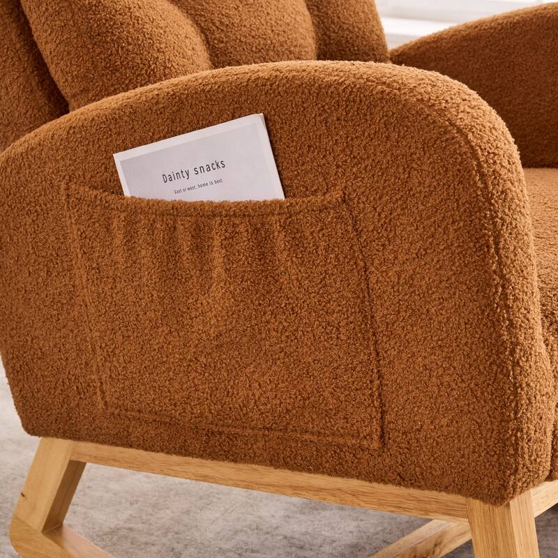 Plush Accent Rocking Chair with Footrest