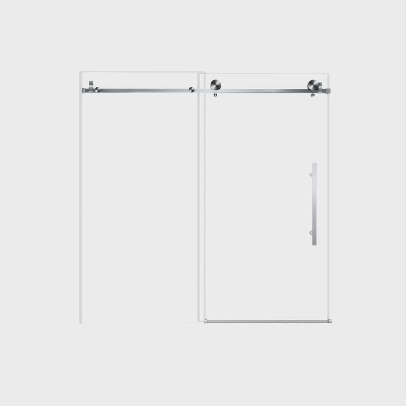 GDFStudio - Callum Frameless Sliding Shower Door for Modern Bathroom Layouts - Frameless shower door 60 "W x 60" H