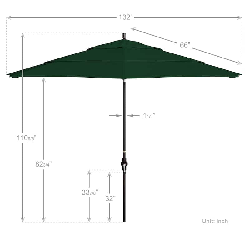California Umbrella 11-Foot Market Umbrella in Bronze
