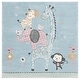 preview thumbnail 42 of 54, SAFAVIEH Carousel Kids Brandusa Animal Rug 4' Square - Blue - Square