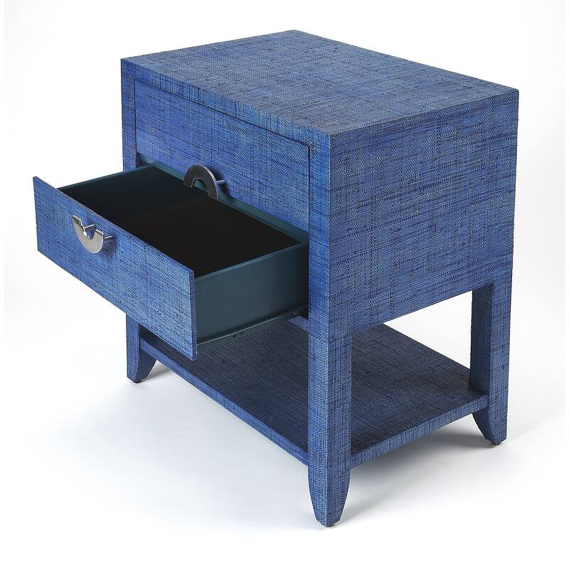 Handmade Amelle Blue Raffia End Table (Philippines)
