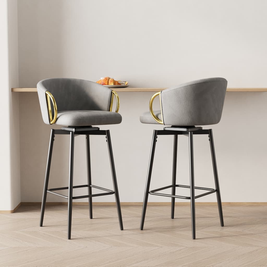 Ostweer Furniture Modern 30'' Swivel Bar Chairs Set of 2