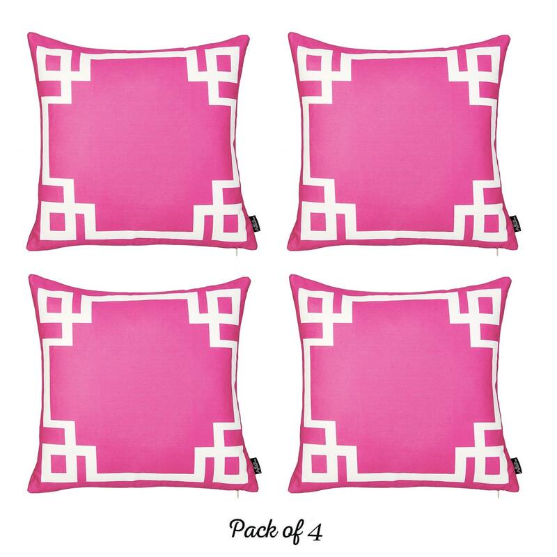 Geometric Greek Key Decorative Throw Pillow Cover Set (Set of 4)