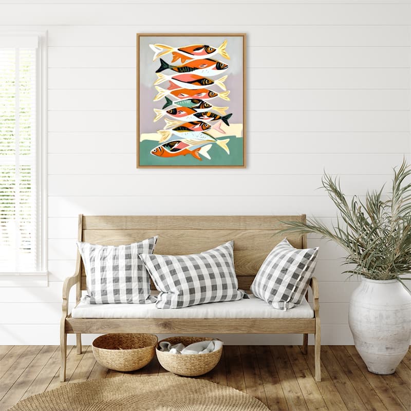 Sardines Meetup by Uma Gokhale Framed Canvas Wall Art