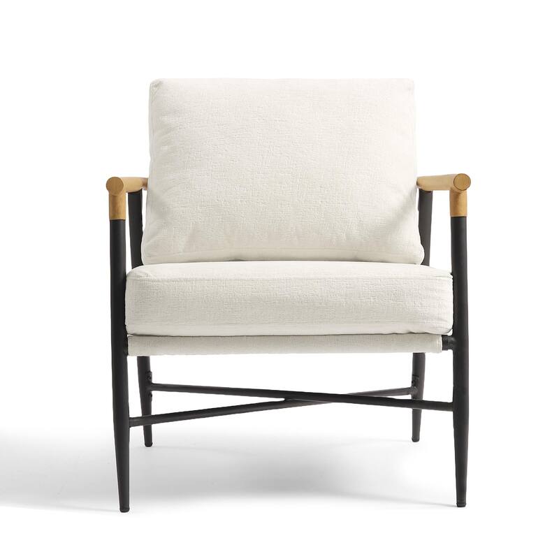 Anis 27'' W Vegan Leather/ Chenille Metal X Base Accent Chair Set of 2