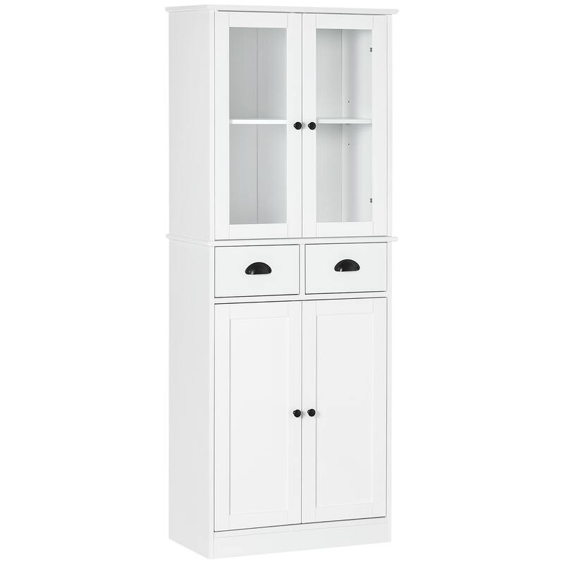 HOMCOM 61" Freestanding Kitchen Pantry,Storage Cabinet with Soft Close Doors, Adjustable Shelves and 2 Drawers