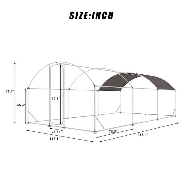 Large Metal Chicken Coop with Run, Walkin Chicken Coop with Waterproof