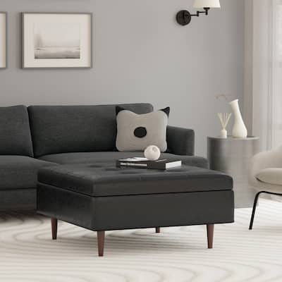 Shay Mid Century Large Square Coffee Table Storage Ottoman