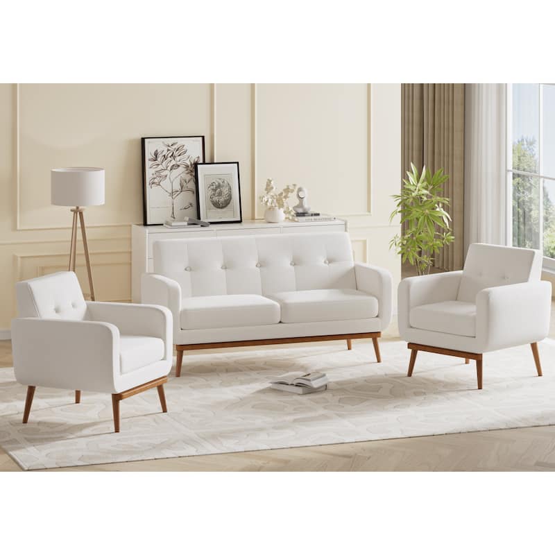 HUIMO Sofa Couch for Two People Tufted Fabric Upholstered Sofa