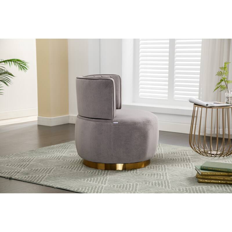 360 Degree Swivel Round Barrel Accent Sofa Arm Chairs