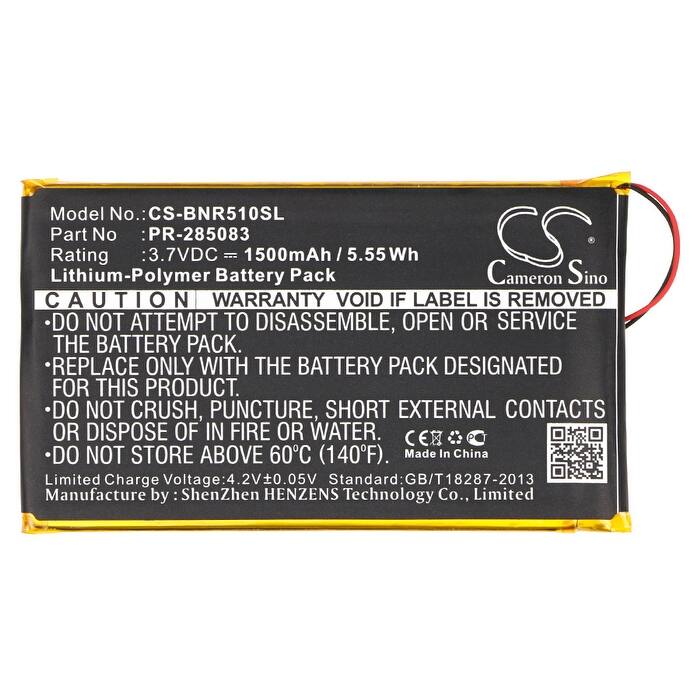 Battery for Barnes & Noble BNRV510 Nook Glowlight Plus 2015 Pocketbook PR-285083 - Black
