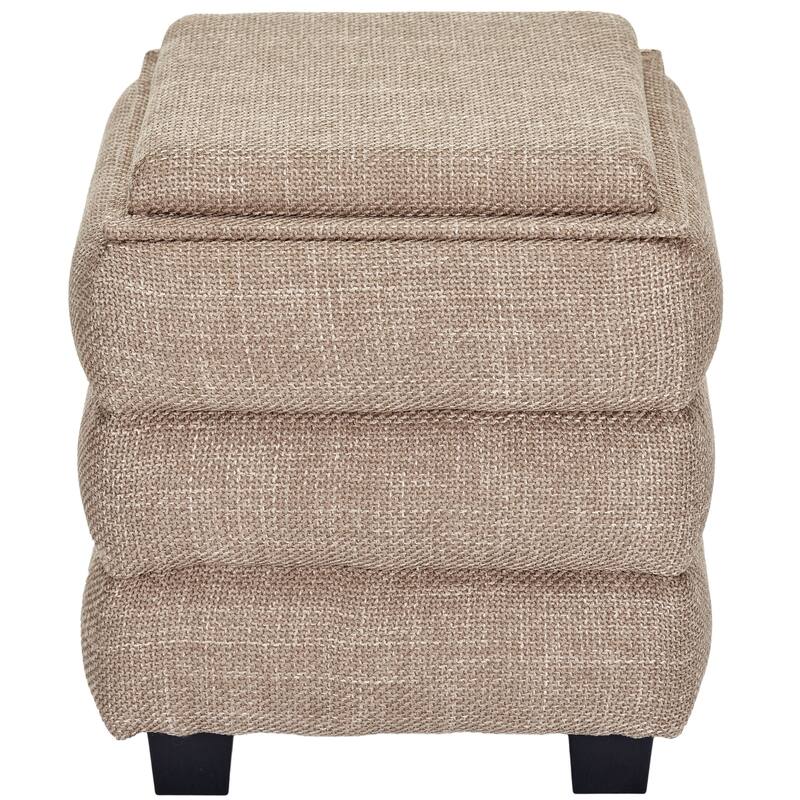 Modern Cube Ottoman with Tray Top and Hidden Storage Linen Seat