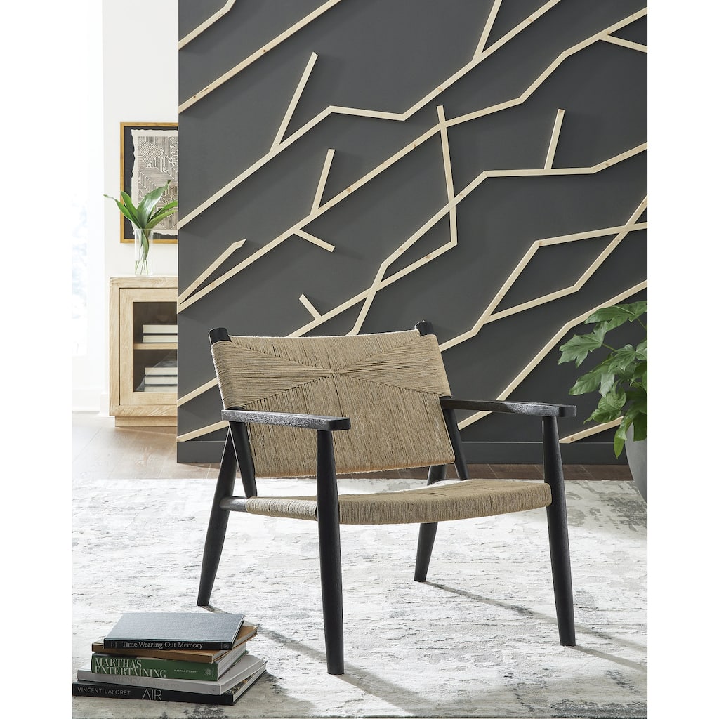 Signature Design by Ashley Halfmore Black/Natural Accent Chair - 27.13" W x 32.25" D x 30.38" H