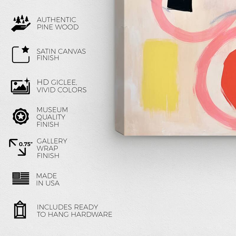 Wynwood Studio Canvas Abstract Lollipops for Birthday Party Red and Light Red Modern & Contemporary Wall Art Canvas Print