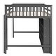 preview thumbnail 17 of 16, Full Size Loft Bed with 8 Open Storage Shelves and Built-in Ladder