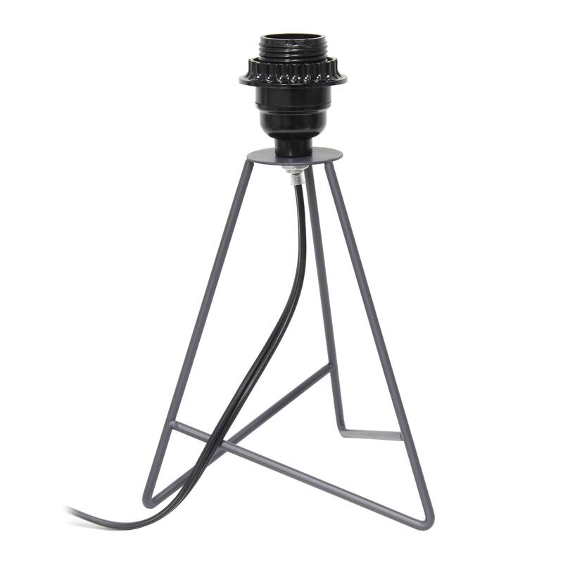 Open Wire Framed LED Table Lamp with Round Drum Shade - 14" - Gray