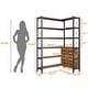 preview thumbnail 2 of 7, 6-Shelf Corner Bookshelf, Vintage Industrial Corner Bookshelf Etagere Bookcase,with storage cabinet