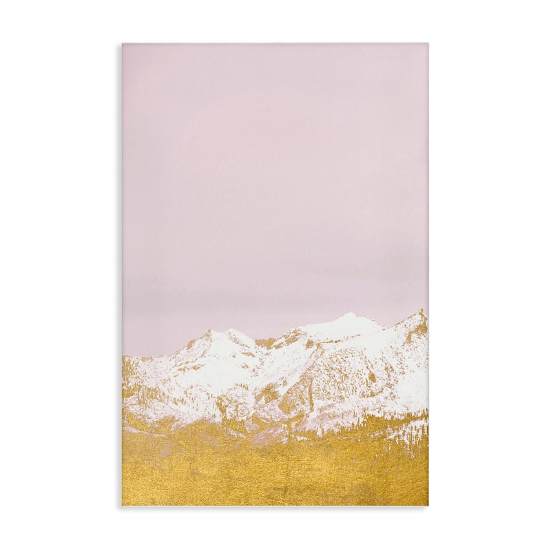 Stupell White Tipped Mountains on Pink Canvas Wall Art Design By Gemma Bardot - 24 x 36