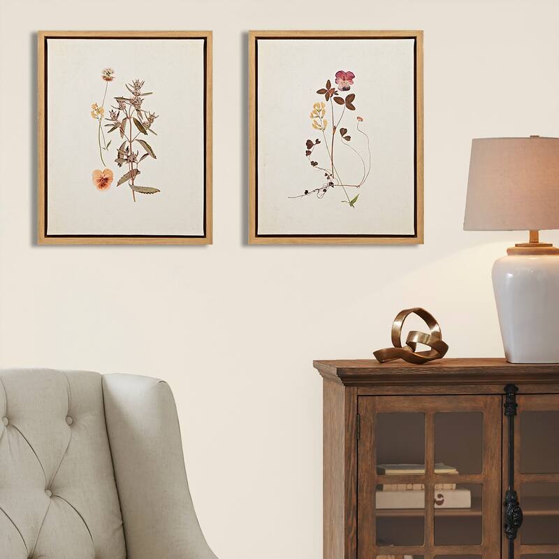Madison Park French Herbarium 2-piece Framed Canvas Wall Art Set - Multi