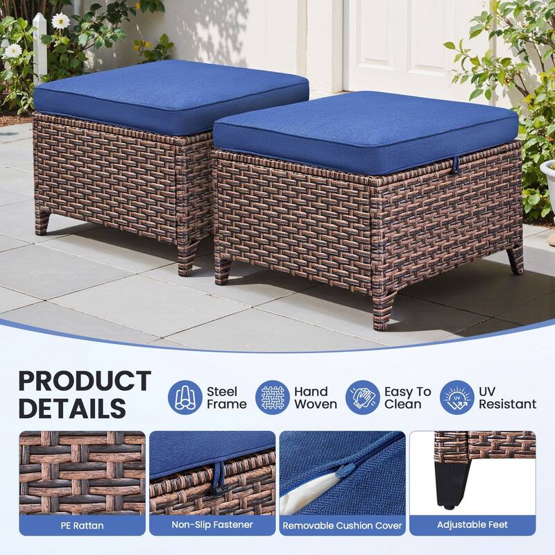Pocassy Outdoor Sofa Swivel Chairs Patio Chair Funiture Set