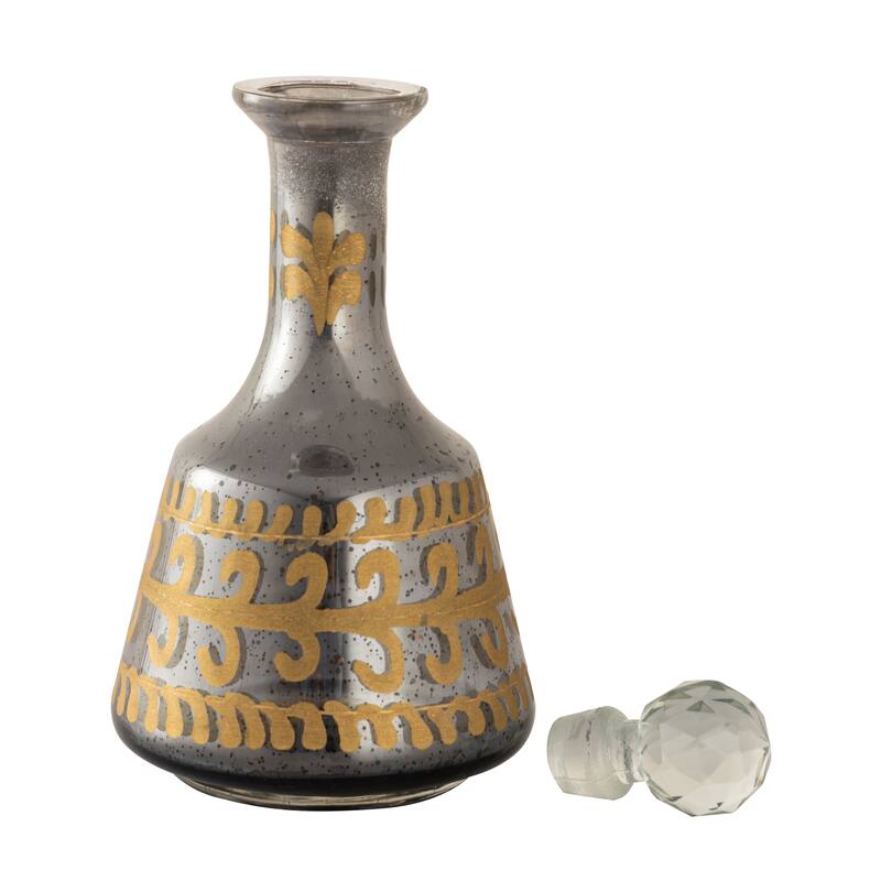 Elk Home Kemal Antique Silver Glass 4.5 Inch Wide Bottle