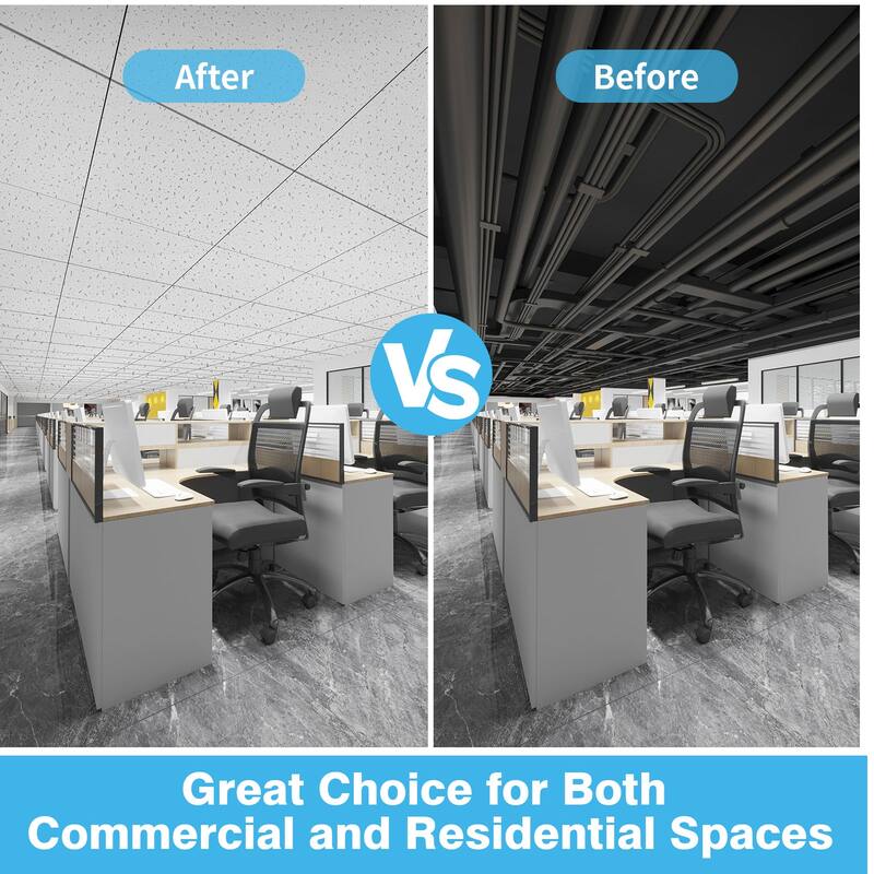 Art3d Flexible PET Sound Panels, 24x24 Inch, 12 Tiles, Off-White