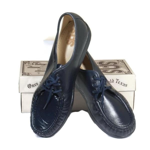 Shop Sas Siesta Navy Leather Lace Up Loafer Comfort Shoes Size 11