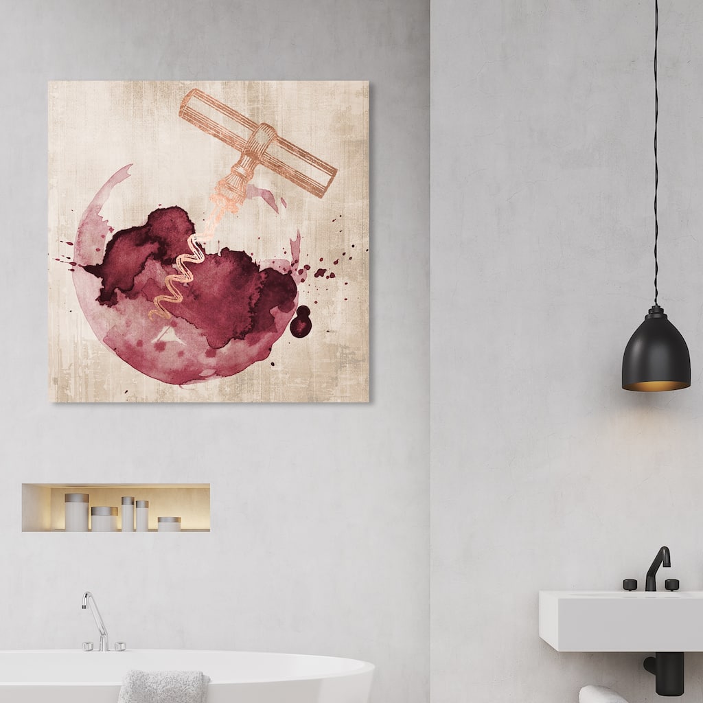 Wynwood Studio 'Borgogna' Drinks and Spirits Wall Art Canvas Print Wine - Red, Gold