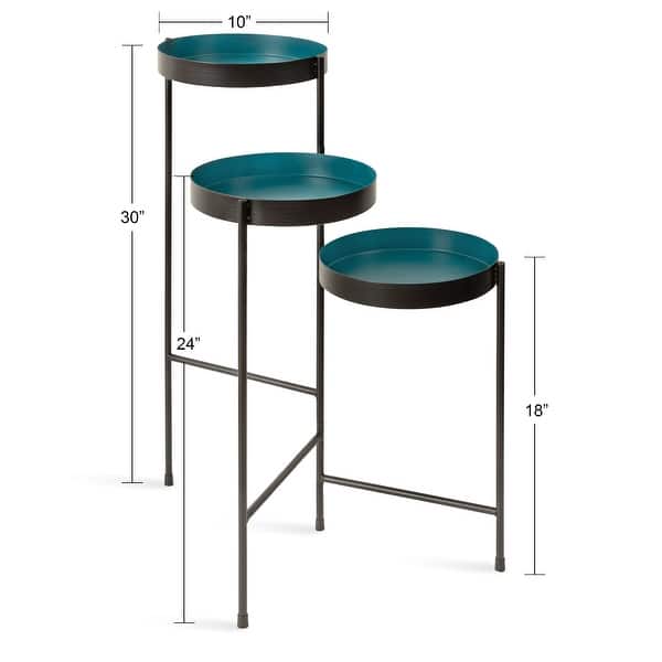 dimension image slide 16 of 17, Kate and Laurel Finn Metal 3-tier Modern Plant Stand - 16x21x30