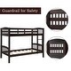 preview thumbnail 9 of 10, Espresso Twin over Twin Size Solid Wood Bunk Bed with Ladder and Fence for Bedroom