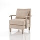 preview thumbnail 2 of 3, Cova Contemporary Beige Fabric Vinyl Accent Chair by Furniture of America