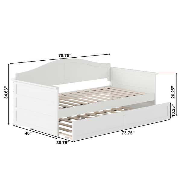 dimension image slide 3 of 5, AFI Acadia Twin Size Daybed with Twin Trundle