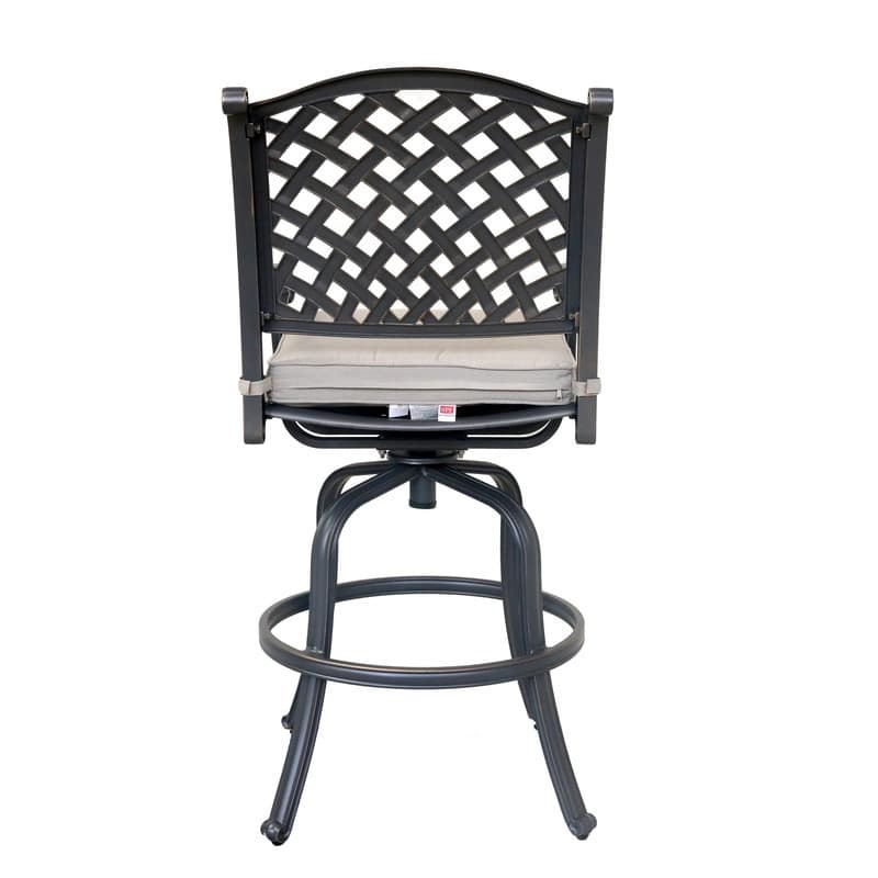 Ventura Cast Aluminum Bar Stool with Cushion (Set of 2)
