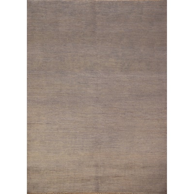 Gray & Beige Gabbeh Modern Area Rug Hand-Knotted Wool Carpet - 4'9" x 6'5"