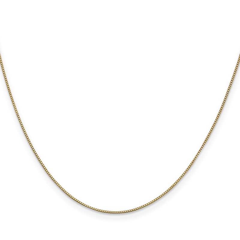Curata 14k Yellow Gold Solid Polished .7mm Box Chain Bracelet 7 Inch Lobster Claw