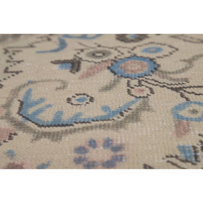Traditional Tabriz Persian Vintage Rug Hand-Knotted Wool Carpet - 6'8" x 9'7"